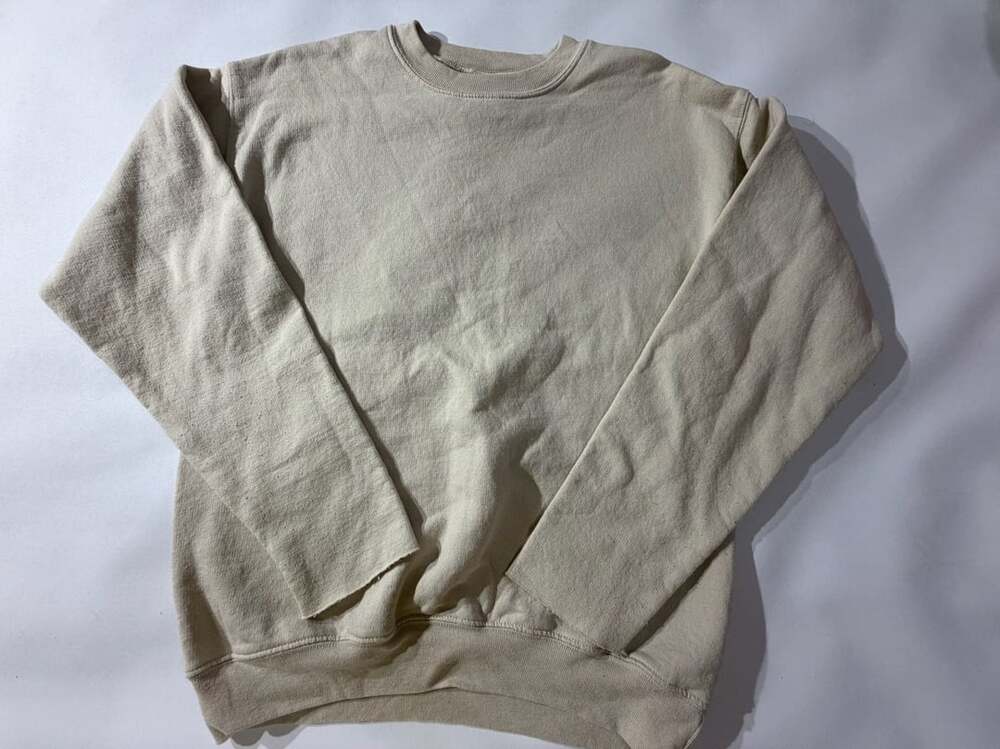 EcoSmart Beige Tan Plain Crewneck Fleece Sweatshirt Unisex Small